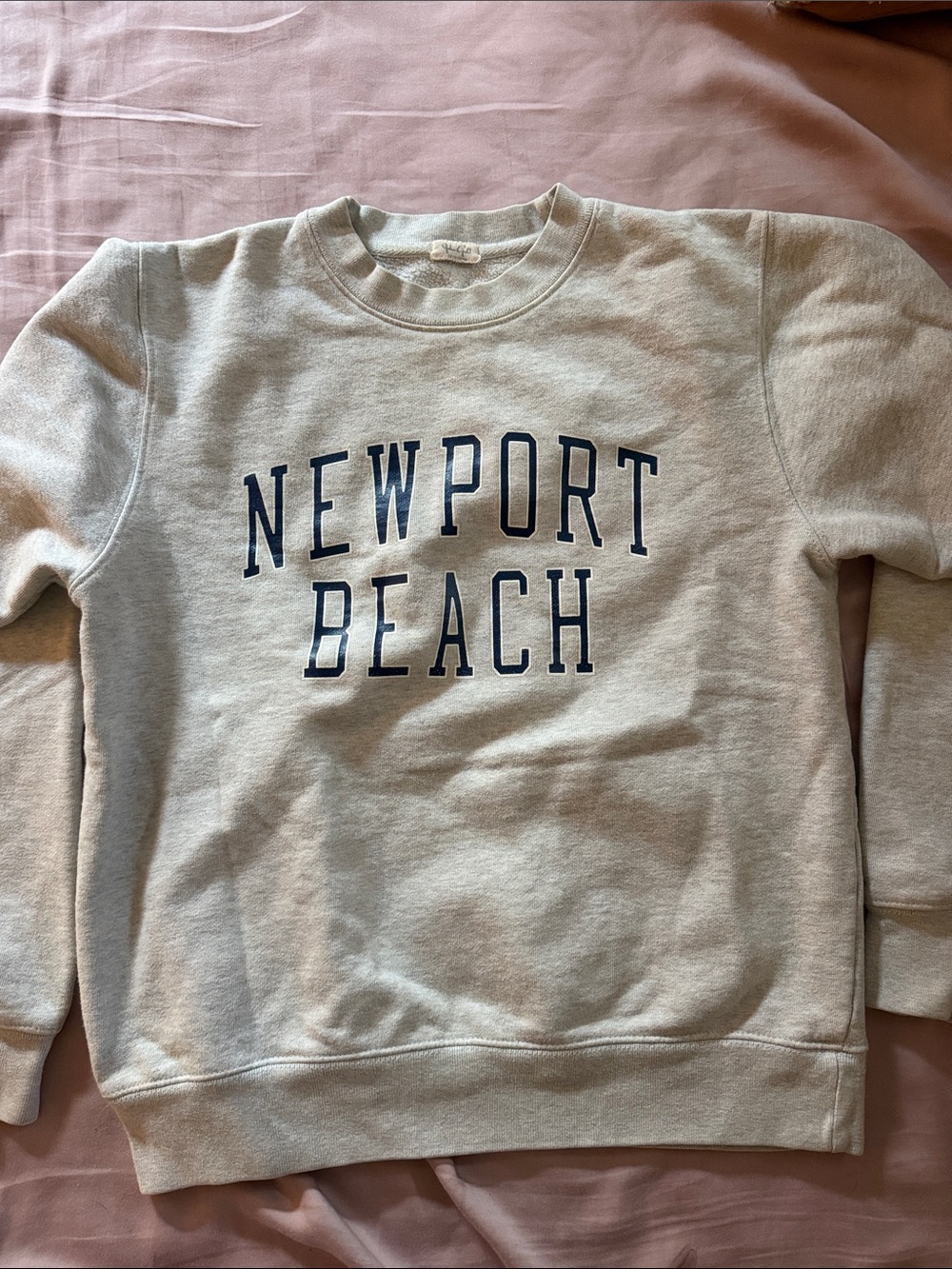 Brandy Melville Gray Newport Beach Sweatshirt with Navy Logo